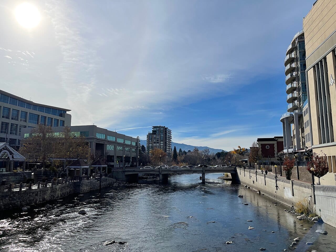 Truckee River in downtown Reno, photographed in November 2021